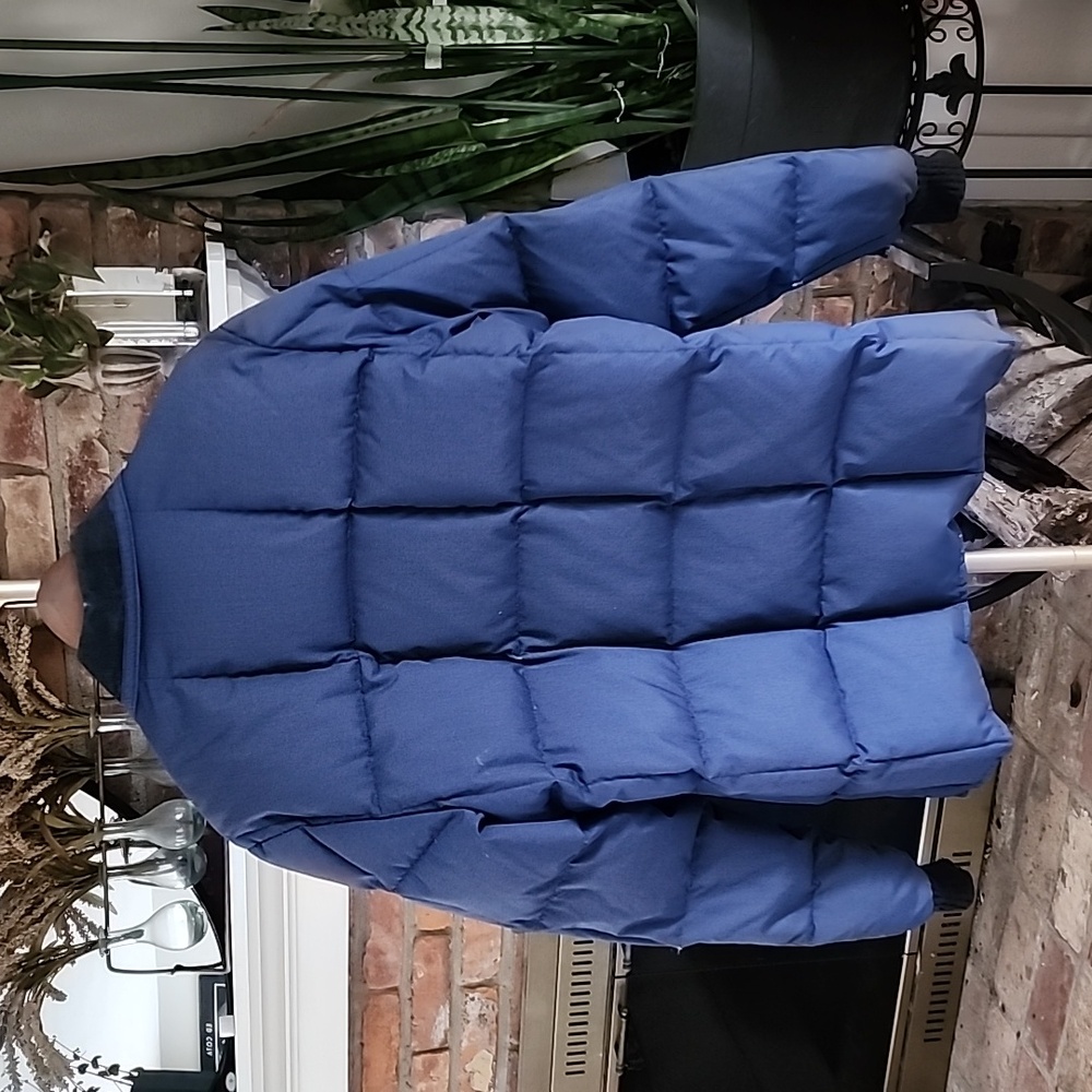 Vintage Eddie Bauer Goose Down Made in USA Quilted Puffer Jacket Blue Sz M TALL - Picture 8 of 17